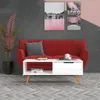vidaXL Konferenčný stolík vysoký lesk biely 100x49,5x43 cm Náhľad obrázku produktu 2