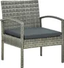 vidaXL Chaise de jardin avec coussin Poly Rattan Gris - Voir les images du produit 2