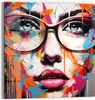 DEQOART Glasbild Echtglas 30x30 cm 'Farbenspiel des Blicks' Produktbild-Vorschau 1