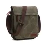 INF Borsa a tracolla sportiva in tela e pelle Verde scuro Anteprima dell’immagine prodotto 2