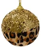 Weihnachtskugeln Kunststoff 8cm Glitzer und Leo Print 12er Produktbild-Vorschau 1