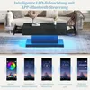 Merax 100x50x45cm konferenčný stolík s 2 zásuvkami a LED Náhľad obrázku produktu 5