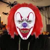 Gruselige Halloween-Clown-Maske mit rotem Haar, Vollkopf, Produktbild-Vorschau 4