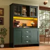 Mobiletto da cucina, credenza, verde, 120x40x179 cm, con Anteprima dell’immagine prodotto 1