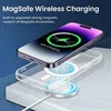 A smartphone case and wireless charger are shown with a smartphone charging. Produktbild-Vorschau
