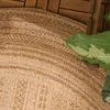 Volero - Jute Gartenteppich Rund - Mavi Stripes Creme Braun Produktbild-Vorschau 9