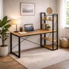 Biurko duże z półkami dąb sękowany do biura 120x60x120 VB6O Podgląd zdjęcia produktu 6