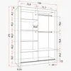 Schwebetürenschrank Kleiderschrank Schrank 150cm Weiß/Weiß Produktbild-Vorschau 4