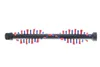 A vacuum cleaner brush roll with red and blue bristles against a white background. Produktbild-Vorschau