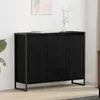 vidaXL Seitenschrank Schwarz Eichen-Optik 96,5 x 30 x 75 cm Produktbild-Vorschau 1