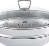 Pánev WOK nerezová se skleněnou poklicí – O 36 cm – Nanjing Náhled obrázku produktu 2