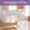 Homestyle4u Hochbett 90x200 Vorhang lila peach Kinderbett Produktbild-Vorschau 5