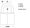 MasterLock 4 hangsloten, roestvrij staal, 20 x 9 mm Productafbeelding-voorbeeld 6