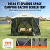 A camping gazebo screen tent set up in an outdoor grassy area with a lake and mountains in the background. Náhled obrázku produktu