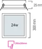 30x30 cm 24w LED Panel Ultra Slim Panel Eckig Quadrat Produktbild-Vorschau 3