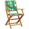 The Living Store 3-tlg. Bistro-Set Blattmuster Stoff und Produktbild-Vorschau 4
