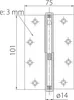 Zawias drzwiowy 102x76x3mm czarny matowy (ZHS43PCB) Podgląd zdjęcia produktu 2