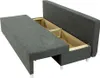 A grey sofa bed with its storage compartment open, showing the interior. Náhled obrázku produktu