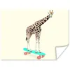 MuchoWow® Poster Giraffe - Muster - Skateboard - Rosa - Produktbild-Vorschau 1
