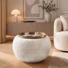 riess-ambiente Runder Couchtisch ORBIT 50cm beige Bouclé Produktbild-Vorschau 10