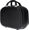 A black vanity case with a textured, ribbed surface and two handles on top. Produktbild-Vorschau