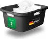 Novaliv 2er-Pack Wäschewanne mit 3 Griffen 25L Anthrazit, Produktbild-Vorschau 3