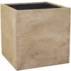 VIVANNO Pflanzkübel Fiberglas BLOCK Würfel, Streifenbeige Produktbild-Vorschau 1