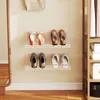 COSTWAY 2er Set Schuhregale Wandmontage, Metall-Draht Produktbild-Vorschau 2