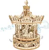 A 3D wooden carousel model with musical notes depicted around it. Anteprima dell’immagine prodotto