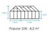 Gewächshaus Halls Popular 106 Sicherheitsglas 3 mm 193 x Produktbild-Vorschau 2