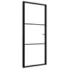 vidaXL Innentür ESG Glas und Aluminium 93x201,5 cm Schwarz Produktbild-Vorschau 4