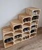 Schuhregal aus Holz, Holzkisten mit 18 Fächern, Hohe Produktbild-Vorschau 5