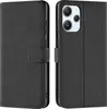 A black flip case for a smartphone is shown from two angles. Produktbild-Vorschau