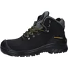 A side view of a black work boot with yellow laces. Produktbild-Vorschau