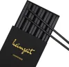 5 Paar Essstäbchen Schwarz Fiberglas Chopsticks Sushi Produktbild-Vorschau 1