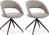 Two gray upholstered swivel chairs with black metal legs on a white background. Produktbild-Vorschau