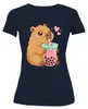 T-shirt da donna con stampa "Kawaii Capybara Boba Bubble Anteprima dell’immagine prodotto 2