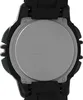 The back of a watch with text and logos printed on it. Produktbild-Vorschau