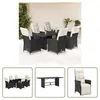 The Living Store 7-tlg. Garten-Essgruppe mit Kissen Schwarz Produktbild-Vorschau 1
