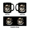 Otter mit Strohhut und Sonnenbrille Tasse in Schwarz mit Produktbild-Vorschau 4