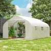 Outsunny 4,45 x 3m Tunnelgewächshaus Treibhaus 6 Fenster Produktbild-Vorschau 8