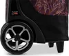 A close-up view of the wheel and patterned fabric of a shopping trolley. Voir les images du produit