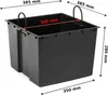 A black plastic planter insert with dimensions indicated by red and black lines and text. Náhľad obrázku produktu