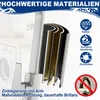 A cutaway view of a faucet's layers, with icons and text highlighting its features, and a blurred background of a laundry room. Produktbild-Vorschau