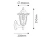 A line drawing of a wall-mounted lantern with dimensions indicated. Produktbild-Vorschau