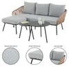 Gartenlounge MYKONOS, braun/grau - Balkon Lounge Sofa mit Produktbild-Vorschau 6
