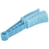 A light blue cleaning brush with microfiber attachments for blinds or slats, isolated on a white background. Produktbild-Vorschau
