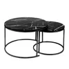 Couchtisch Rund,Satztisch 2er Set,Schwarz Marmor Couchtisch Produktbild-Vorschau 3
