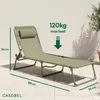 CASABEL Chaise Longue Pliante Verte pour jardin, transat Voir les images du produit 2