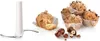 A food processor attachment, muffins, and hazelnuts are displayed against a white background. Voir les images du produit